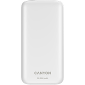 canyon powerbank pb-301 led 30000 mah pd 20w qc 3.0 biały