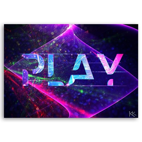 Emaga Obraz na płótnie, Napis play abstrakcja - 120x80 na Arena.pl