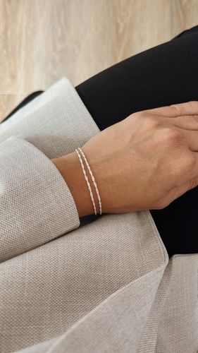 BRANSOLETKA DAMSKA SREBRNA PODWÓJNA SINGAPUR NA RĘKĘ REGULOWANA SREBRO 925 na Arena.pl