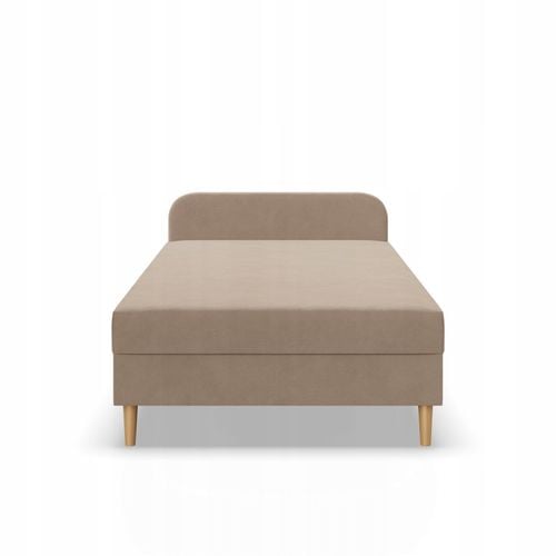 Łóżko Kontynentalne CASPE JEDNOOSOBOWE Pojedyncze VELVET BEŻOWE na Arena.pl