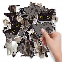 NAKLEJKI NA ZESZYT NALEPKA Z POSTACIAMI SŁODKI KOTEK KOT WZORY 6 SZT