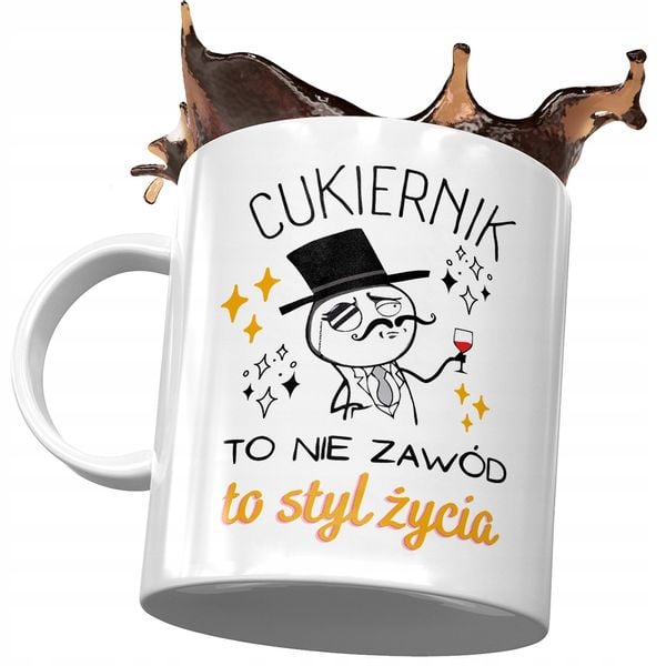 Dla Cukiernika Kubek Na Urodziny Na Prezent Z Nadrukiem Ze Zdjęciem zdjęcie 1