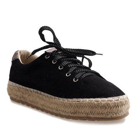 Czarne espadryle sznurowane BB01P r.38 na Arena.pl