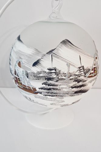 Bombka Świąteczna ze Szkła z Zimowym Pejzażem z Miejscem na Świeczkę na Arena.pl