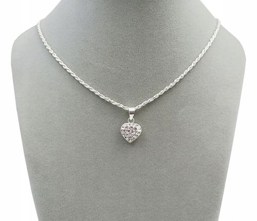 SREBRNY PEŁNY ŁAŃCUSZEK DAMSKI KORDEL SERCE PR. 925 + GRAWER GRATIS na Arena.pl