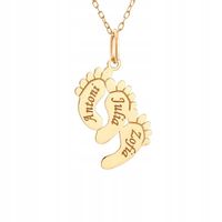 Złota Zawieszka Trzy Stópki Dla Mamy próba 585