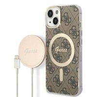 Zestaw Guess GUBPP14SH4EACSW Case+ Charger iPhone 14 6,1" brązowy/brown har