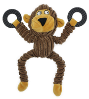 Zabawka pluszowa dla psa małpa z krążkami i piszczałką 25cm