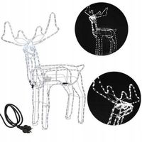 ŚWIECĄCY RENIFER AŻ 13M KABLA ŚWIĄTECZNA OZDOBA Z RUCHOMĄ GŁOWĄ DUŻY