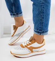 Biało brązowe sneakersy damskie Chiara 37