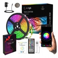 Taśma LED 10M RGB 5050 Bluetooth APLIKACJA MOBILNA PILOT MUZYKA ZESTAW