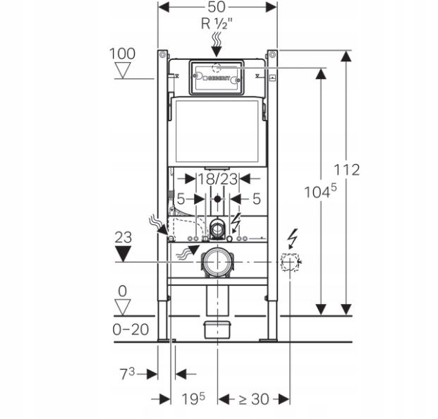 Stelaż podtynkowy Geberit Duofix Basic 112 cm zdjęcie 2