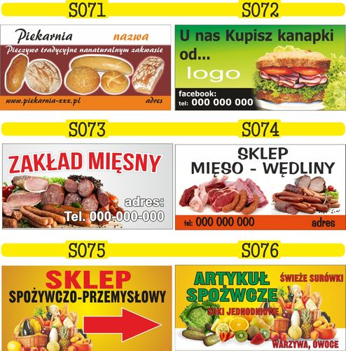 Gotowe banery BANER SKLEP SPOŻYWCZY projekt 130cm na Arena.pl