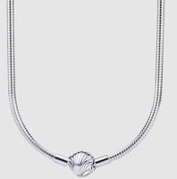 MD srebrny łańcuszek naszyjnik żmijka do charms zawieszek | muszla muszelka