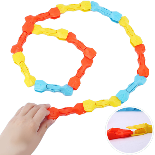 Zestaw Do Układania Kolorowe Klocki Domino Skaczące Klipsy 72 Elementy na Arena.pl