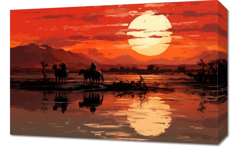 Obraz 60x40cm Zachód Słońca na Prerii zdjęcie 1