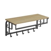 Półka z wieszakami dąb sonoma czarny styl nowoczesny 66 cm do korytarz