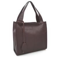 VERA PELLE torebka skórzana shopper klasyczna na ramię V074 c.brązowa