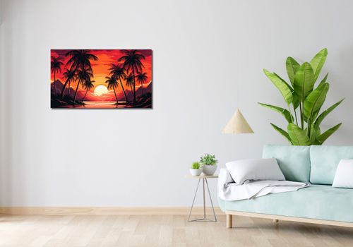 Obraz 90x50cm Palmy Przy Lagunie na Arena.pl