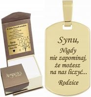 Wisiorek Złoty Blaszka Nieśmiertelnik Zawieszka pr 585 Grawer Gratis
