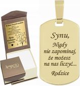 Wisiorek Złoty Blaszka Nieśmiertelnik Zawieszka pr 585 Grawer Gratis