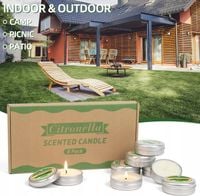 Świece zapachowe Citronella, zapach trawy cytrynowej przeciw komarom 8szt