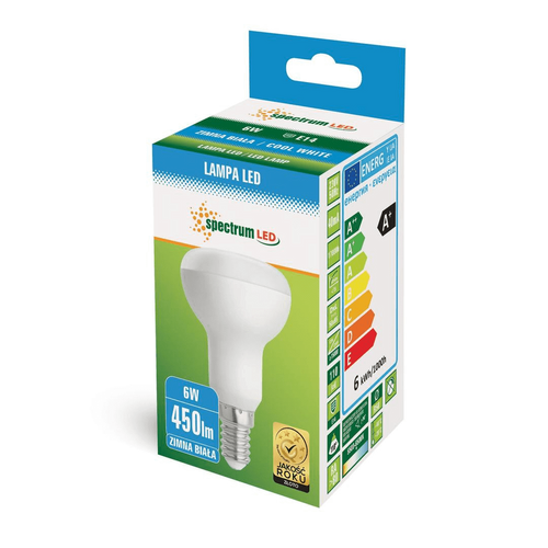 Żarówka LED E14 6W R-50 CW zimna 230V Spectrum na Arena.pl