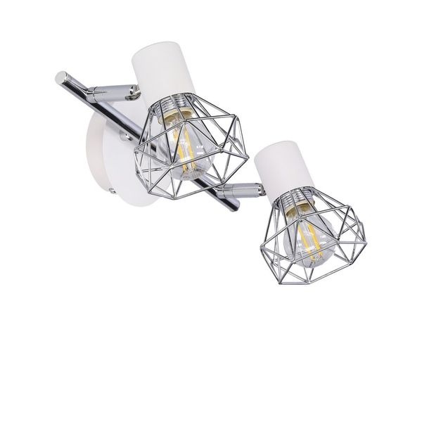 Verve listwa 2x40W E14 biały abażur chrom zdjęcie 9