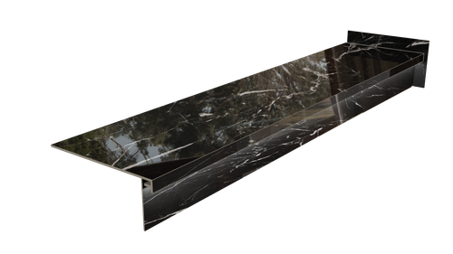 Gruba płytka schodowa 140 cm CZARNY MARMU POLER, bez nacięć, z miejscem LED na Arena.pl