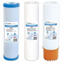 USTM BL10 + PS20 + ST10 ZESTAW WKŁADÓW FILTR WĘGLOWY PIANKOWY ZMIĘKCZAJĄCY