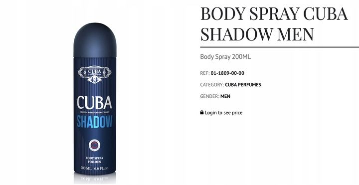 CUBA ORIGINAL DEO SPRAY MEN SHADOW 200 ML zdjęcie 4