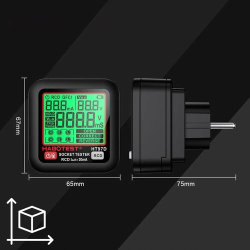 HABOTEST HT97D TESTER NAPIĘCIA GNIAZDEK SIECIOWYCH ELEKTRYCZNYCH DUŻY LCD na Arena.pl
