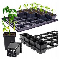 Doniczki produkcyjne P9 24 szt. 0,5l zestaw z podstawką i tacą trasportową