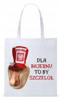 Nosacz Janusz Polak Torba Eco Biała Shopper Z Nadrukiem Ze Zdjęciem
