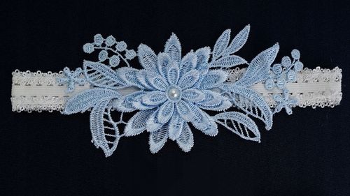 PODWIĄZKA ŚLUBNA niebiesko biała BŁĘKITNA na Arena.pl