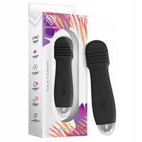 Wibrator mini wand, 10 wibracji. Dyskretny gadżet. Czarny.