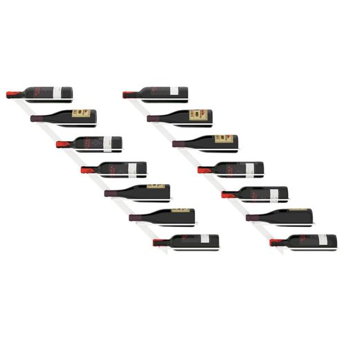 2 ścienne uchwyty na 7 butelek wina, białe, metalowe na Arena.pl