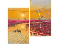 60X60CM ZEGAR KACZKI LILIACH OBRAZ DRUK DREWNO ŚCIAN KWADRAT