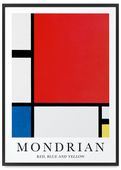 Plakat mondrian obrazy reprodukcje 40x50 cm w czarnej ramie