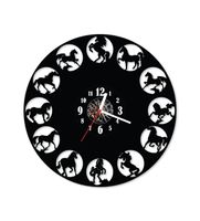 Zegar ścienny z płyty winylowej Konie 14.5