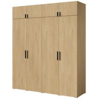 Szafa uchylna z nadstawką Napoli 4D 200 Dąb Cremona (czarny uchwyt)