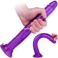 Duży Penis z Przyssawką Długi Członek XXL 32,5 cm Fioletowy