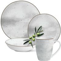 KOMPLET PORCELANA ZESTAW TALERZY SERWIS OBIADOWY TALERZE 24el WZÓR ANTIC