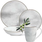 KOMPLET PORCELANA ZESTAW TALERZY SERWIS OBIADOWY TALERZE 24el WZÓR