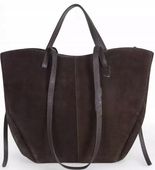 Zamszowa Torebka Włoska Kuferek SKÓRA NATURALNA Vera Pelle CZEKOLADOWA