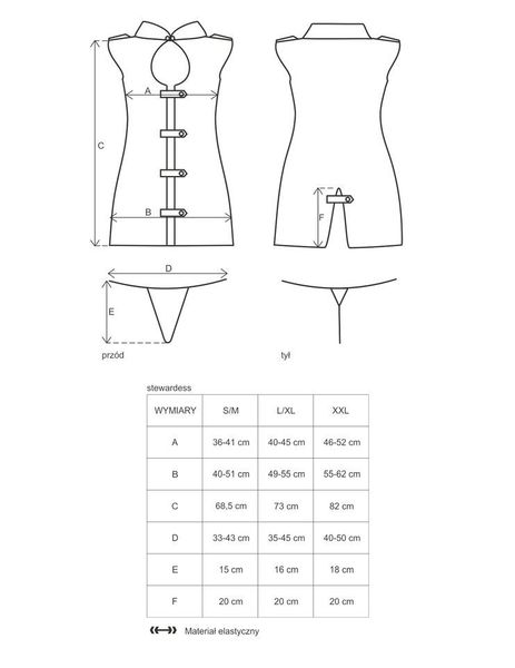 Kostium Gorącej Stewardessy Obsessive - Stewardess S/M zdjęcie 5