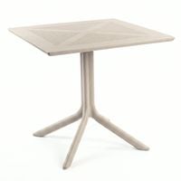 Kwadratowy Stół Ogrodowy Beżowy 80x80 cm – Mocny Stolik Kawiarniany na Balkon i Taras SP-K-80X80LK