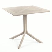 Kwadratowy Stół Ogrodowy Beżowy 80x80 cm – Mocny Stolik Kawiarniany na Balkon i Taras SP-K-80X80LK