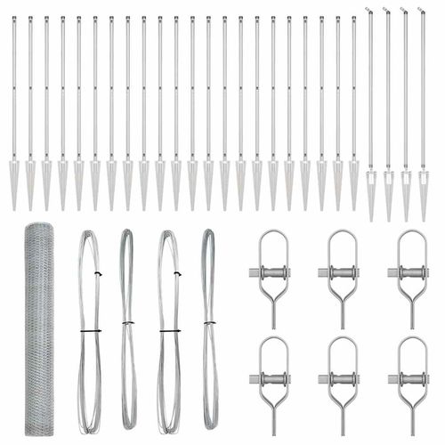 Ogrodzenie z słupkami Srebrny 1.2 x 50 m Stal pokryta PCV na Arena.pl