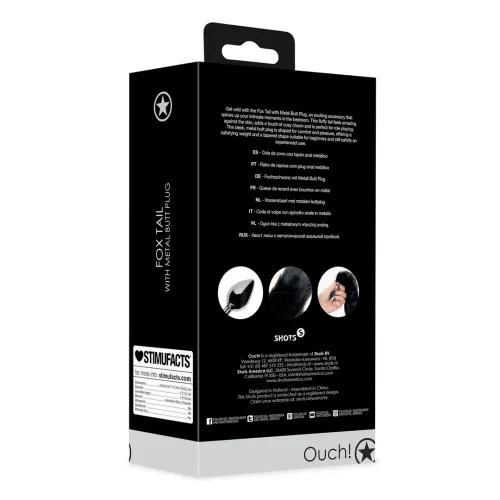 ouch! fox tail plug metalowy z puszystym ogonem, srebrny/czarny na Arena.pl